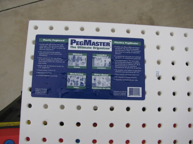 Plastic Pegboard From Lowes Photo by rsscoggins Photobucket